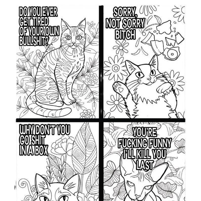 Swearing Cats Catitude Cat Coloring Book